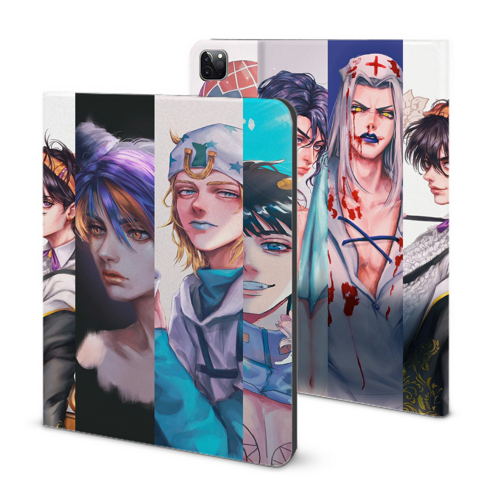 （画像用） ジョジョの奇妙な冒険 JoJo's Bizarre Adventure IPad ケース ブック型 PUレザー TPU 耐衝撃 軽量 薄型 ペン収納なし 全面保護 IPad 各モデル対応